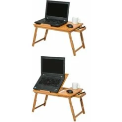 Wooden Laptop Stand, Bed Table 55x35x26 Adjustable - Laptop Table, Laptop Tray, Laptop Stand For Desk -Home Haven Shop 11950412 4