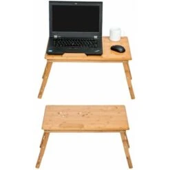 Wooden Laptop Stand, Bed Table 55x35x26 Adjustable - Laptop Table, Laptop Tray, Laptop Stand For Desk -Home Haven Shop 11950412 5