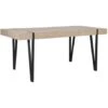 Industrial Dining Table 150 X 90 Cm Light Wood Top Metal Hairpin Legs Adena -Home Haven Shop 15793206 1