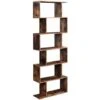 VASAGLE Wooden Bookcase, Cube Display Shelf And Room Divider, Freestanding Decorative Storage Shelving, 6-Tier Bookshelf, Rustic Brown By SONGMICS LBC61BX -Home Haven Shop 16706287 1