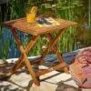 Garden Side Table Balcony Folding Outdoor Wooden 46x46cm Patio Small Space Corner Bistro Weather Resistant Terrace -Home Haven Shop 18381339 1