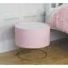 Pink Stool Storage Ottoman With Metal Stand Round Wooden & Iron With Internal Concealed Storage Modern Footstool Ottoman -Home Haven Shop 45647776 1