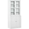 HOMCOM Modern Bookcase Display Storage Cabinet W/ Doors Adjustable Shelves -Home Haven Shop 48446290 1