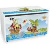 Large Wheeled Wooden Toy Box For With Stool Seat - Pirates -Home Haven Shop 51194637 1