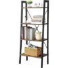 4-Tier Bookcase Multifunction Display Rack Ladder Bookshelf NATURAL WOOD -Home Haven Shop 53620332 1