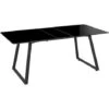 Modern Dining Room Kitchen Table Extending 150/180 X 90 Cm Black Touran -Home Haven Shop 56083206 1