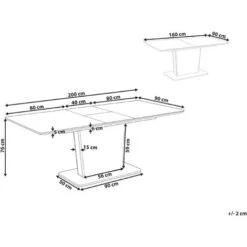 Extending Dining Table Glass Top Modern Design 160/200 X 90 Cm White Sunds -Home Haven Shop 56642609 3