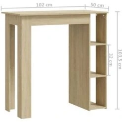 Bar Table With Shelf Sonoma Oak 102x50x103.5 Cm Engineered Wood VidaXL -Home Haven Shop 58880566 3