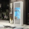 Modern Sideboard Display Cabinet Cupboard TV Stand Living Room High Gloss Doors - White & Grey -Home Haven Shop 63587277 1