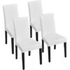 Yaheetech 4pcs Leather Dining Chairs Padded Kitchen Chairs - White -Home Haven Shop 76158908 1