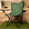 Green Folding Canvas Camping / Festival / Outdoor Chair With Arms And Cup Holder -Home Haven Shop 88003997 1