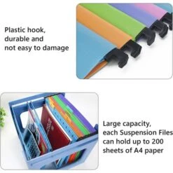 12 Pack A4 Polypropylene Hanging File Folders With Tabs And Card Inserts For Office, Home Organization (Mixed Colors) -Home Haven Shop 88617384 5