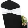 60 Pack Spandex Stretch Sashes With Sliding Buckle For Wedding, Spandex Chair Cover Bands For Folding Chairs, Banquet Decorations (White) -Home Haven Shop 89795937 1