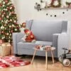 YODOLLA Upholstered Rocking Chair Padded Seat Fabric Rocker For Nursery Comfortable Relax Glider, Grey -Home Haven Shop 90573645 1